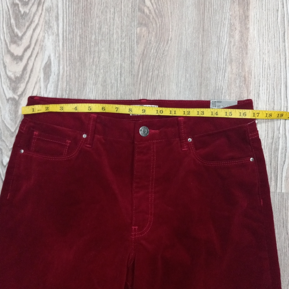 Kut From The Kloth Velvet High Rise Meg Fab Ab Wide Red Pants - Picture 5 of 16